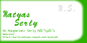 matyas serly business card